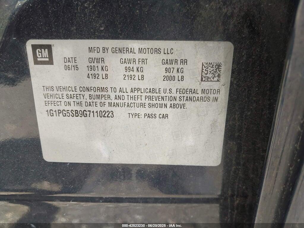 1G1PG5SB9G7110223 2016 CHEVROLET CRUZE LIMITED photo no. 9