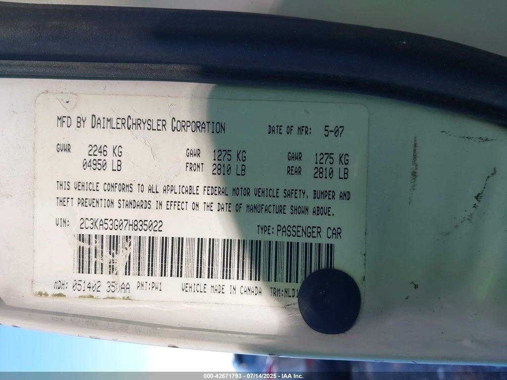 2C3KA53G07H835022 2007 CHRYSLER 300 photo no. 9