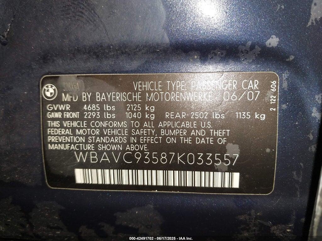 WBAVC93587K033557 2007 BMW 328XI photo no. 9