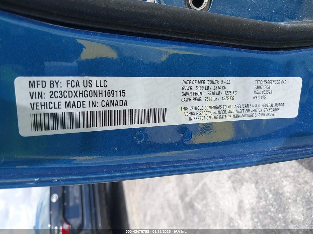 2C3CDXHG0NH169115 2022 DODGE CHARGER photo no. 9