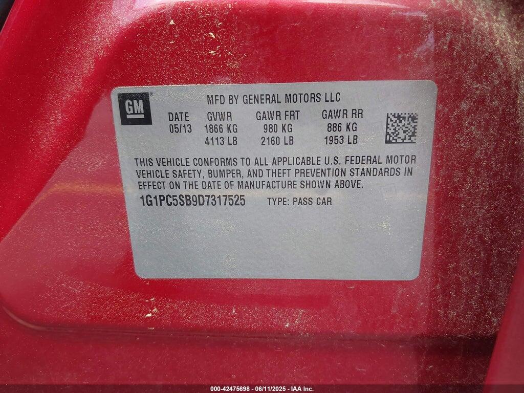 1G1PC5SB9D7317525 2013 CHEVROLET CRUZE photo no. 9