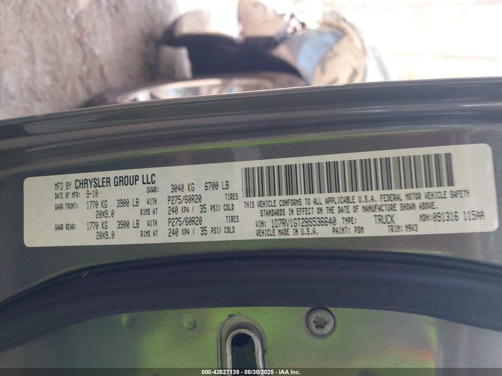 1D7RV1GT2BS536640 2011 RAM RAM 1500 photo no. 9