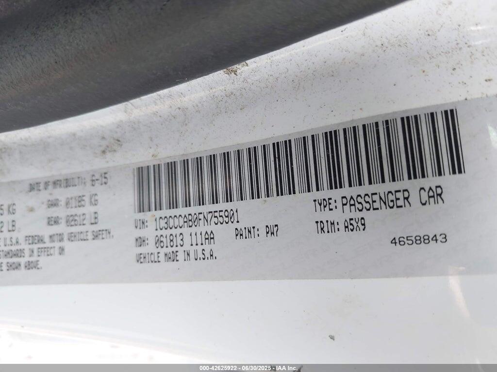 1C3CCCAB0FN755901 2015 CHRYSLER 200 photo no. 9