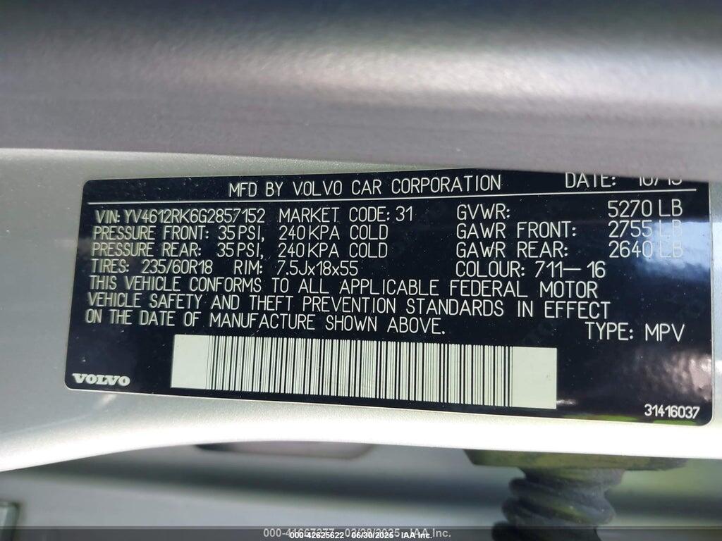 YV4612RK6G2857152 2016 VOLVO XC60 photo no. 9