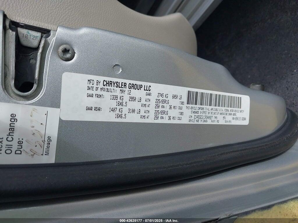 2C4RDGCG1CR340927 2012 DODGE GRAND CARAVAN photo no. 9