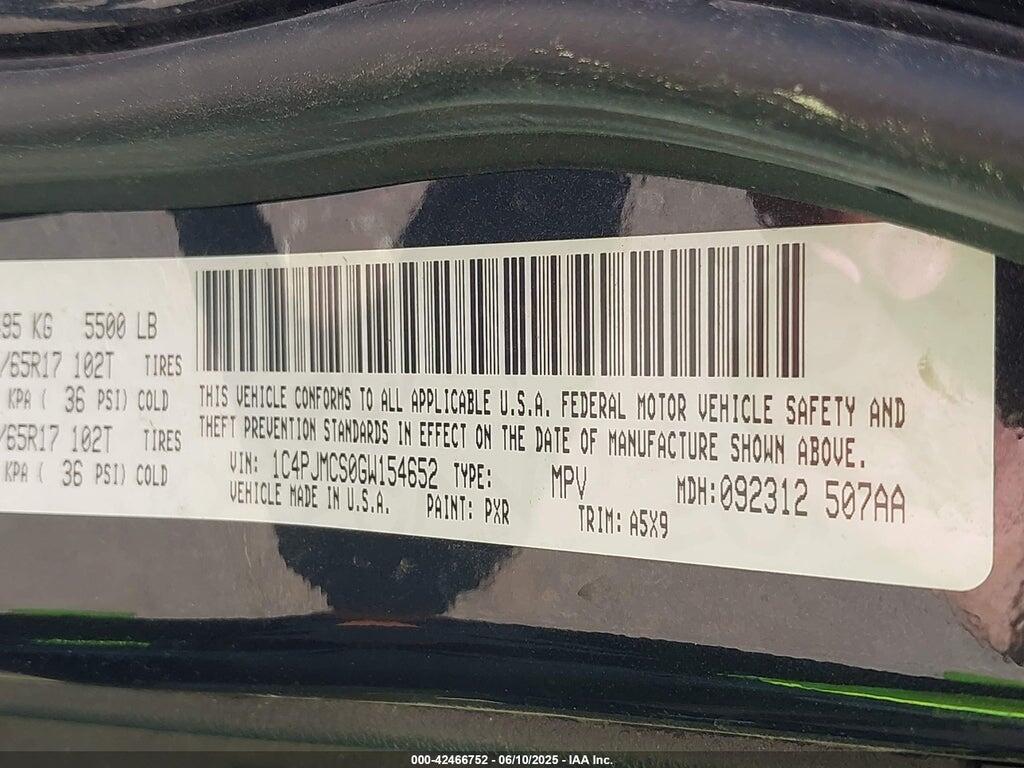 1C4PJMCS0GW154652 2016 JEEP CHEROKEE photo no. 9