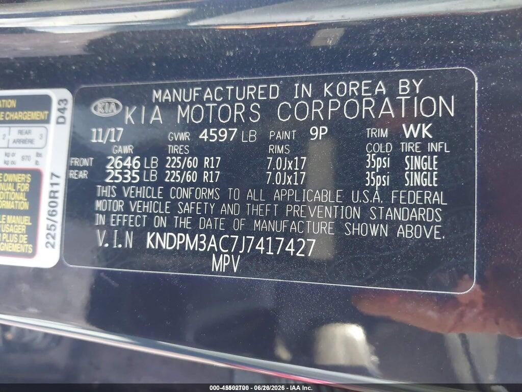 KNDPM3AC7J7417427 2018 KIA SPORTAGE photo no. 9