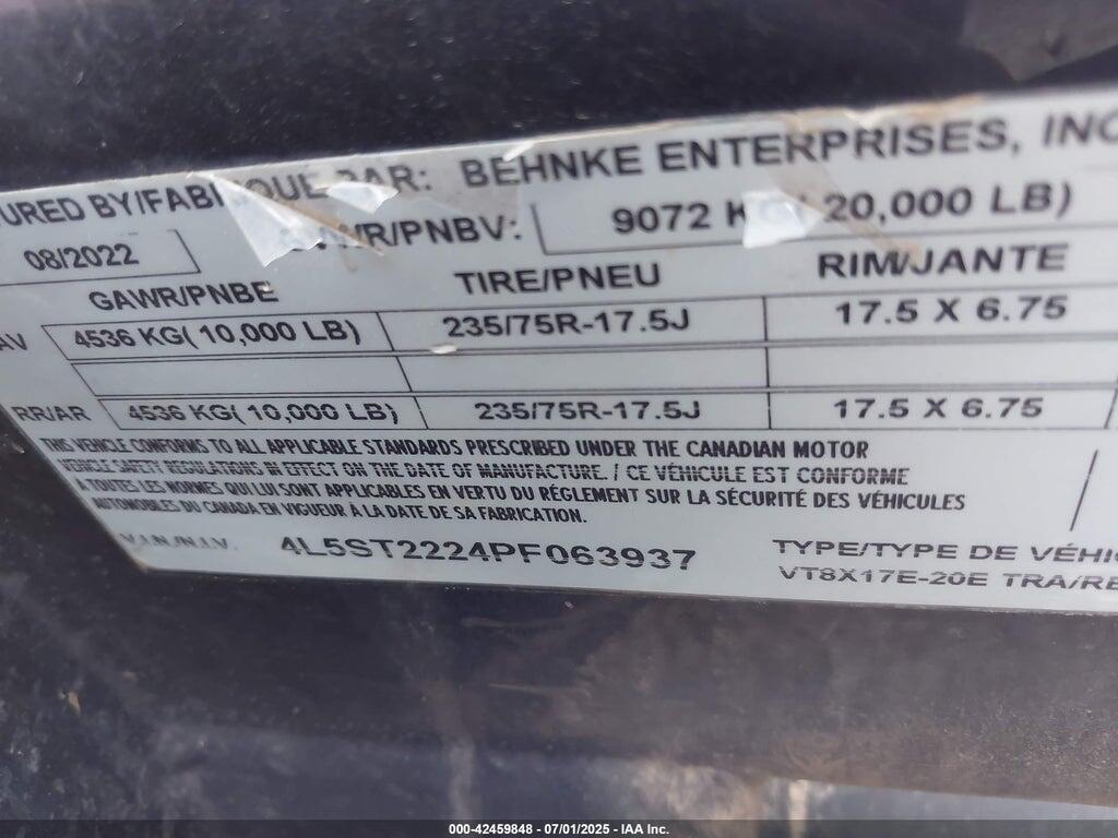 4L5ST2224PF063937 2023 BEHNKE TRAILER photo no. 9