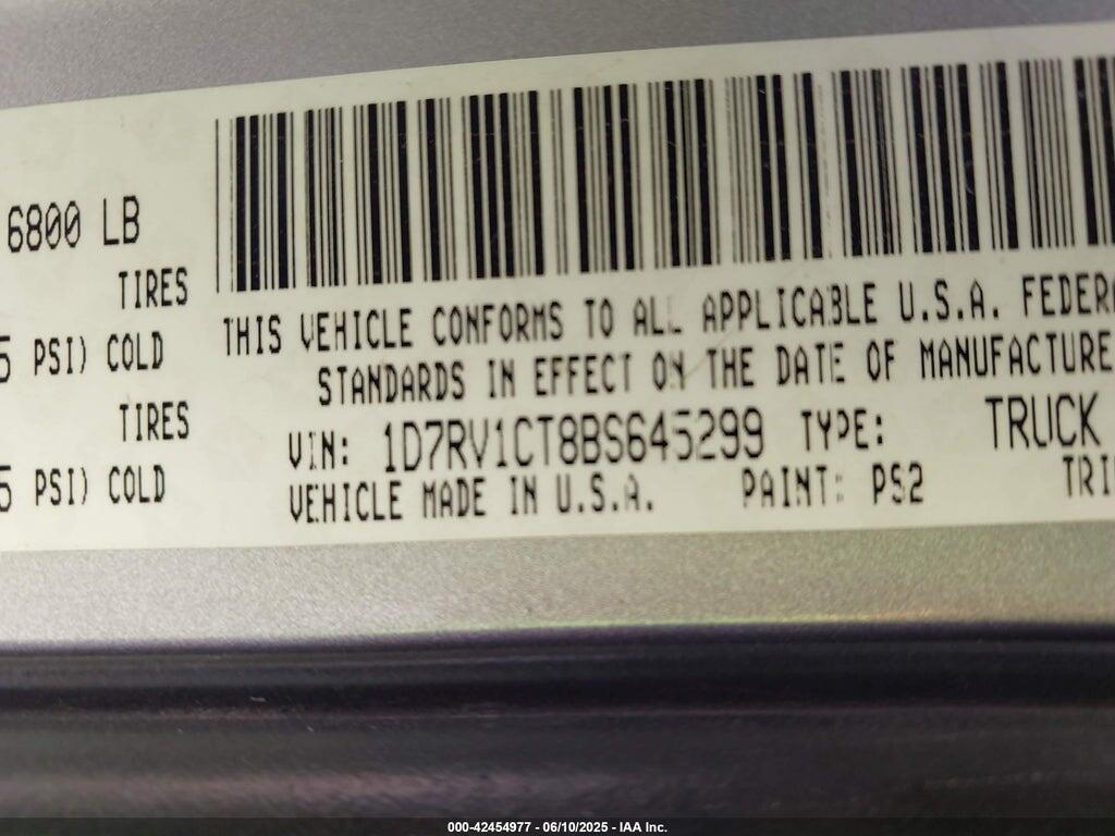1D7RV1CT8BS645299 2011 RAM RAM 1500 photo no. 9