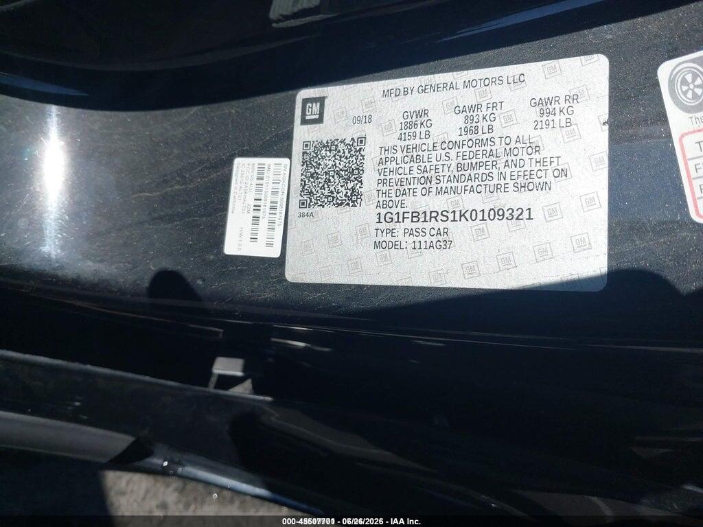 1G1FB1RS1K0109321 2019 CHEVROLET CAMARO photo no. 9