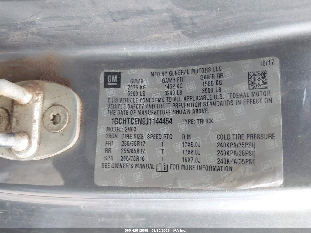 1GCHTCEN9J1144464 2018 CHEVROLET COLORADO photo no. 9