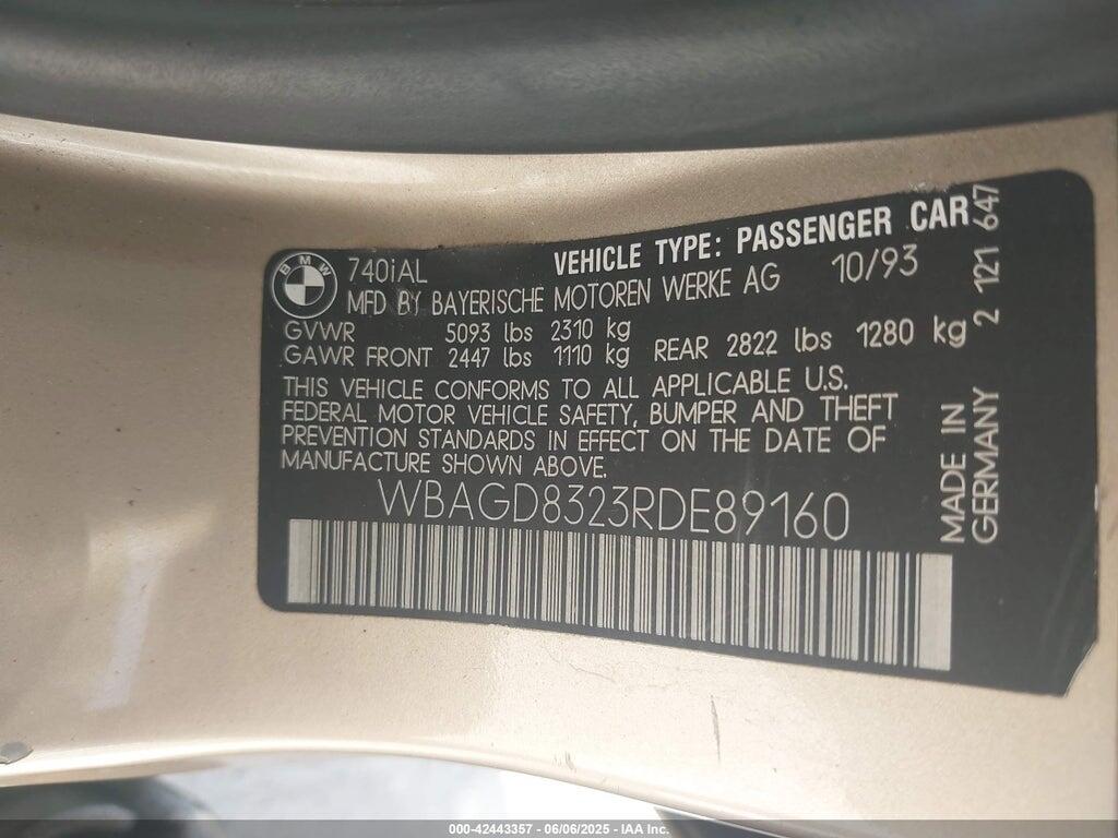 WBAGD8323RDE89160 1994 BMW 740 photo no. 9
