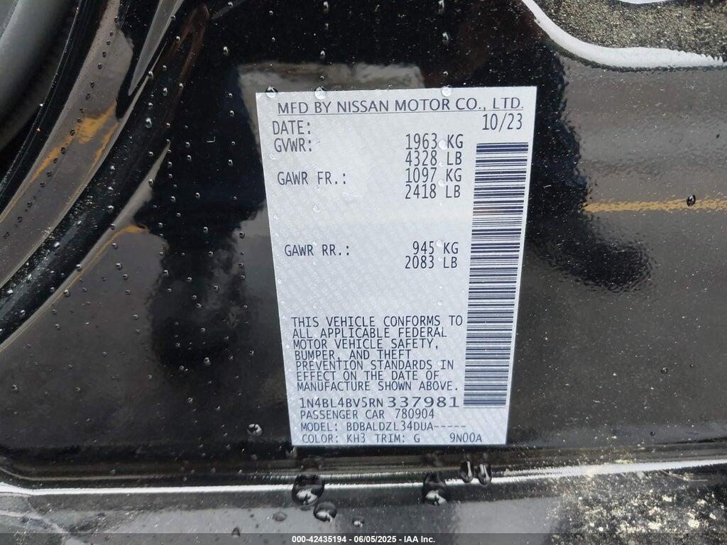 1N4BL4BV5RN337981 2024 NISSAN ALTIMA photo no. 9
