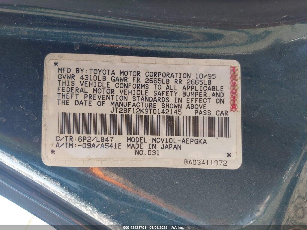 JT2BF12K9T0142145 1996 TOYOTA CAMRY photo no. 9
