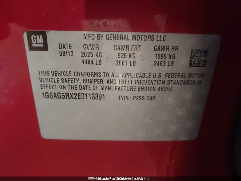 1G6AG5RX2E0113391 2014 CADILLAC ATS photo no. 9