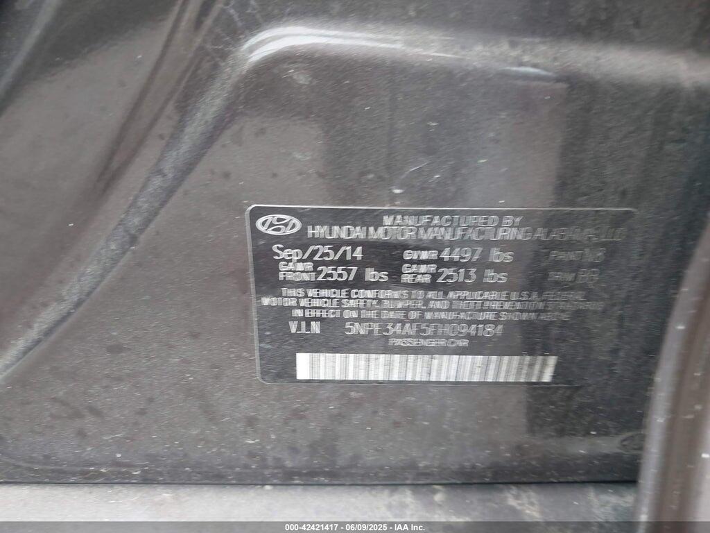 5NPE34AF5FH094184 2015 HYUNDAI SONATA photo no. 9