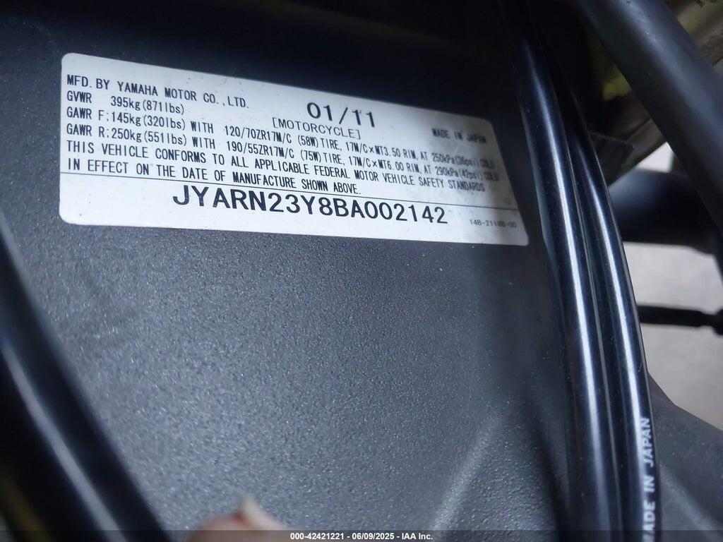 JYARN23Y8BA002142 2011 YAMAHA YZFR1 photo no. 10