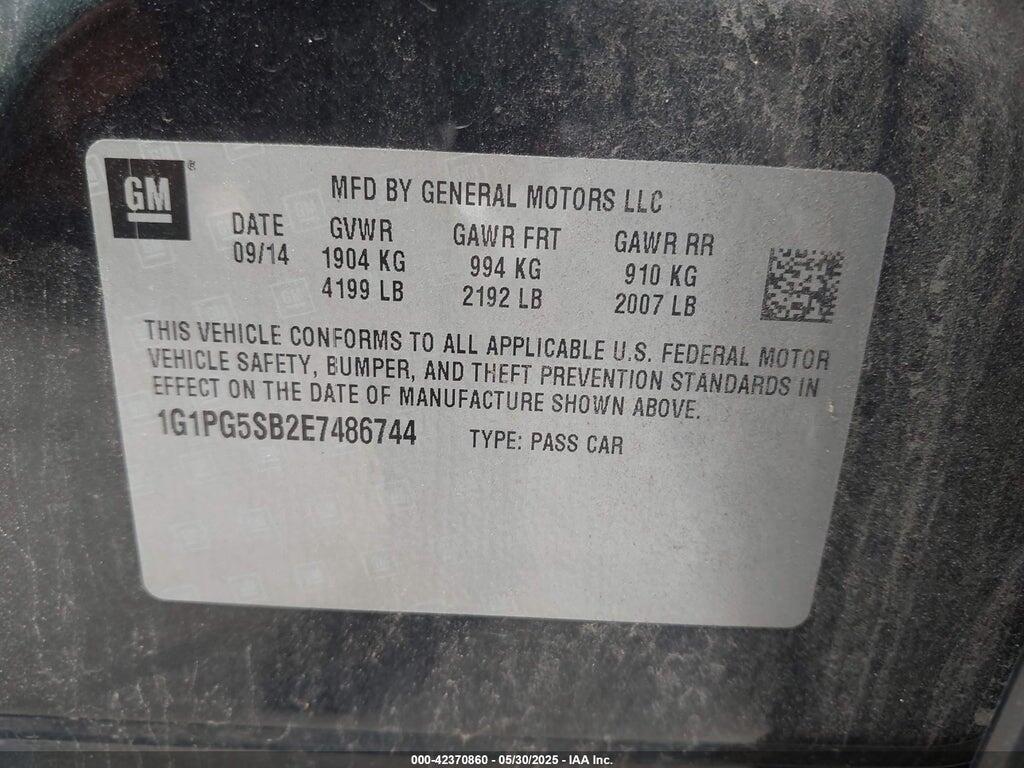 1G1PG5SB2E7486744 2014 CHEVROLET CRUZE photo no. 9