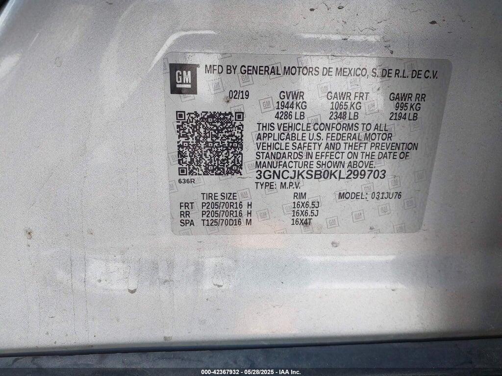3GNCJKSB0KL299703 2019 CHEVROLET TRAX photo no. 9