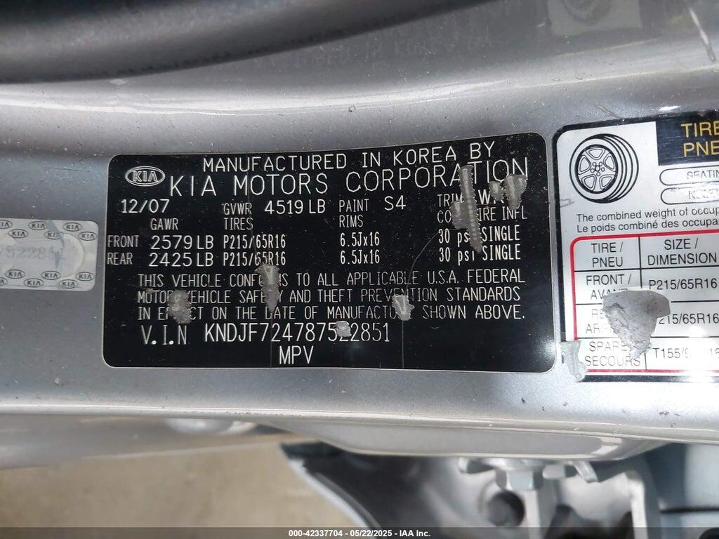 KNDJF724787522851 2008 KIA SPORTAGE photo no. 9
