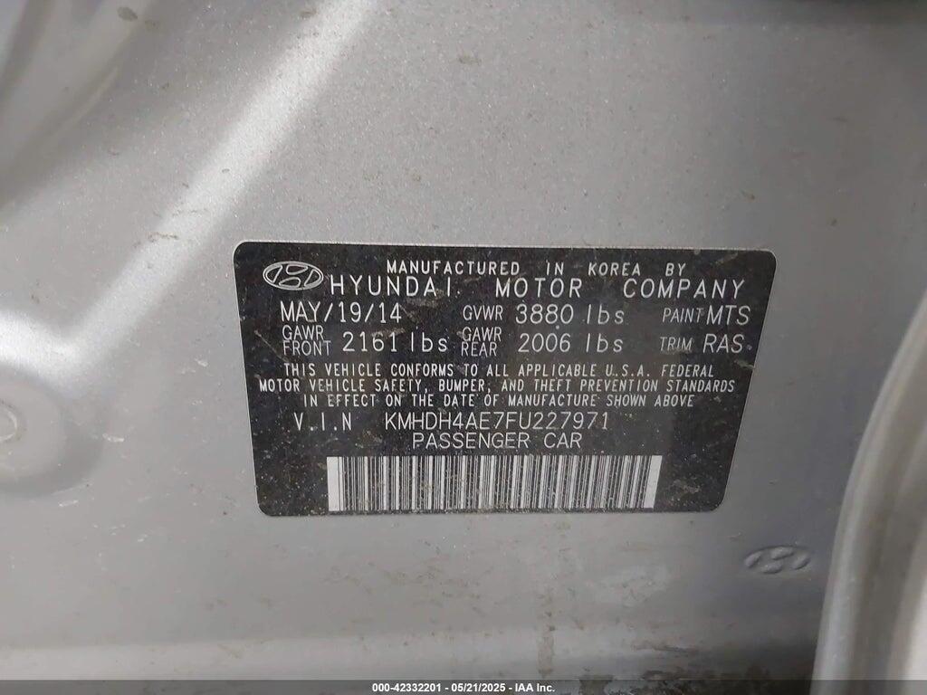 KMHDH4AE7FU227971 2015 HYUNDAI ELANTRA photo no. 9