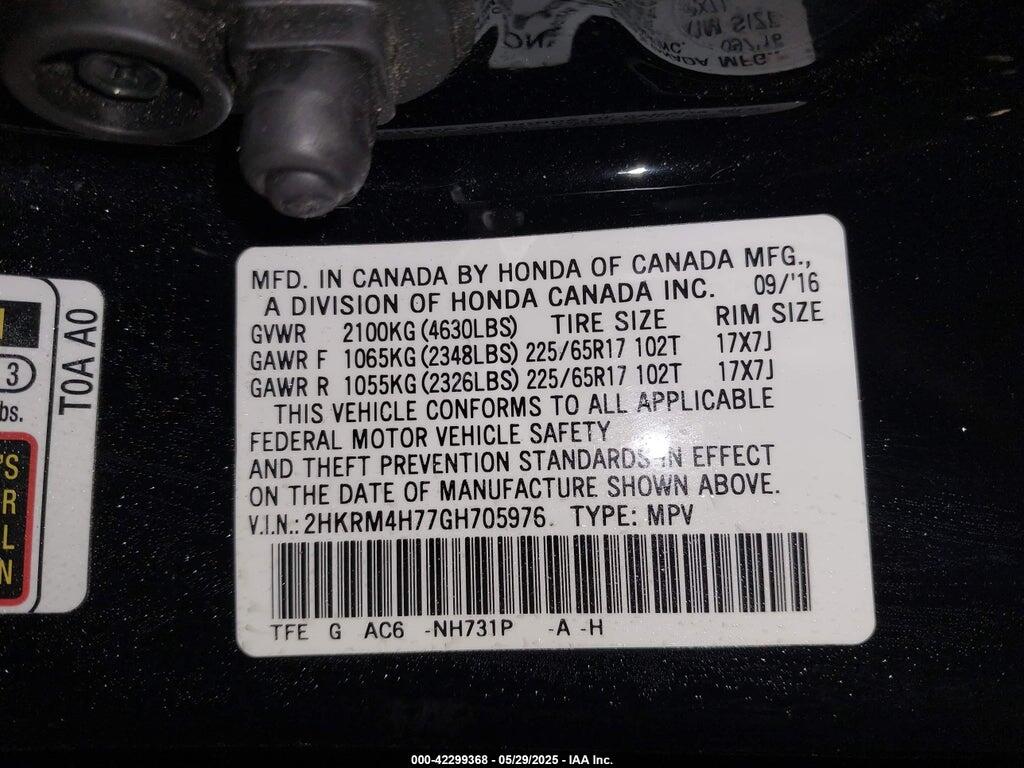 2HKRM4H77GH705976 2016 HONDA CR-V photo no. 9