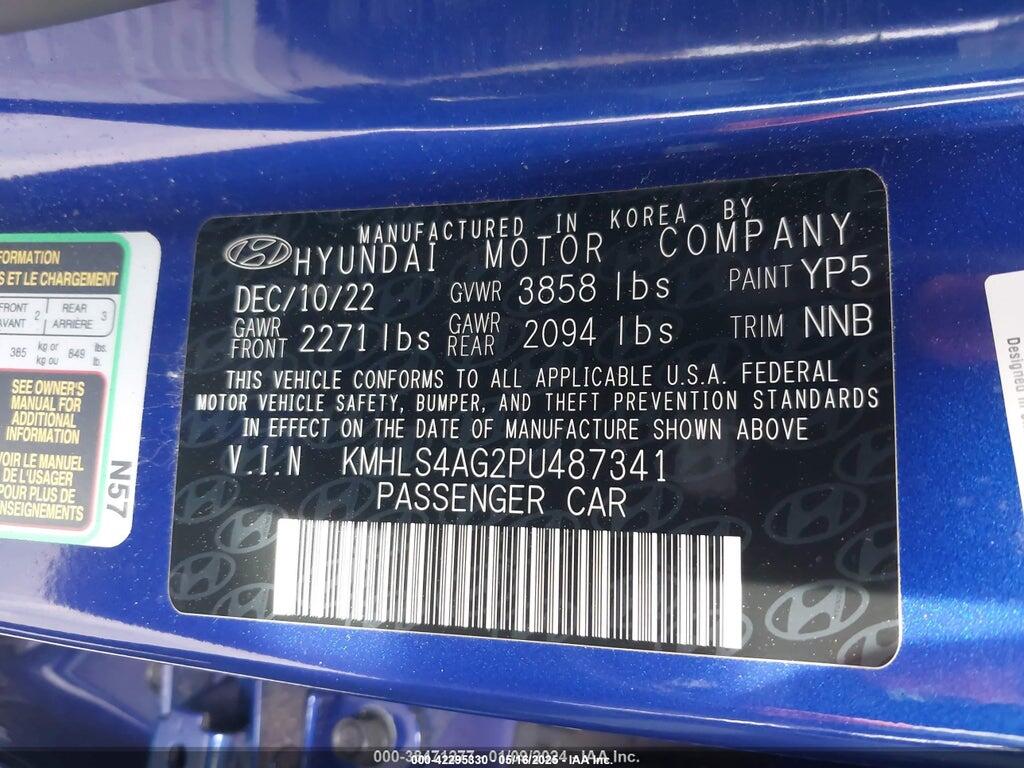 KMHLS4AG2PU487341 2023 HYUNDAI ELANTRA photo no. 9