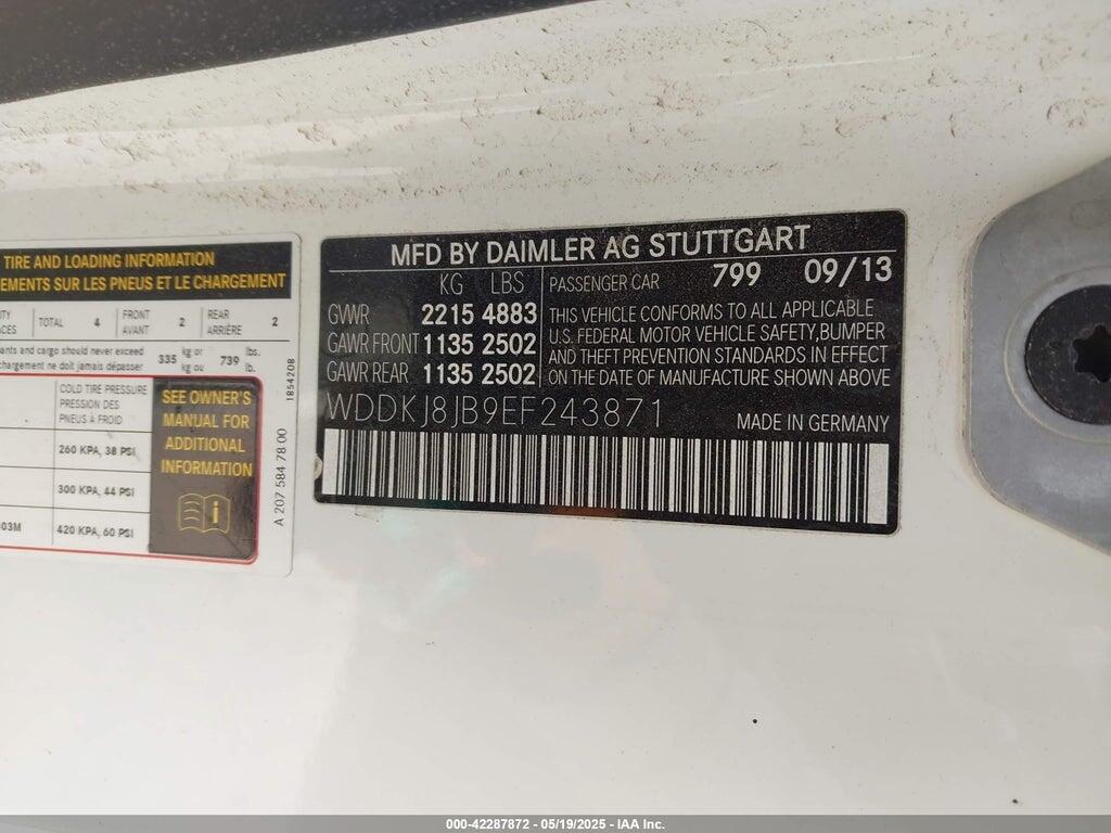 WDDKJ8JB9EF243871 2014 MERCEDES-BENZ E 350 photo no. 9