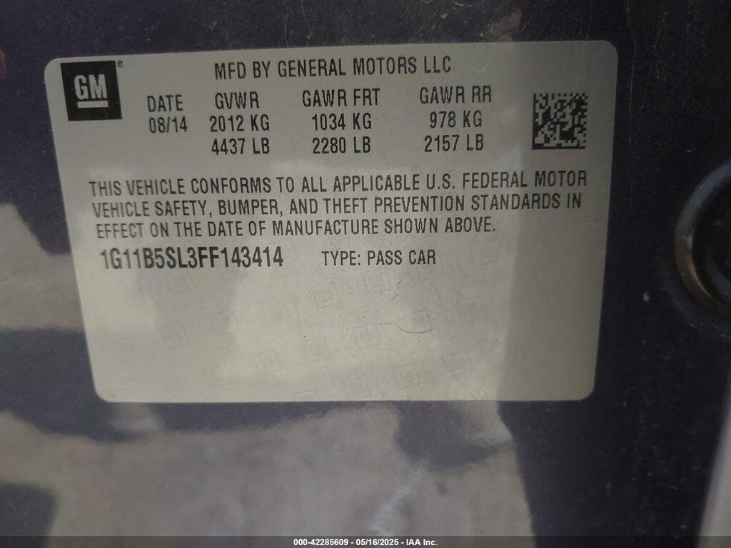1G11B5SL3FF143414 2015 CHEVROLET MALIBU photo no. 9
