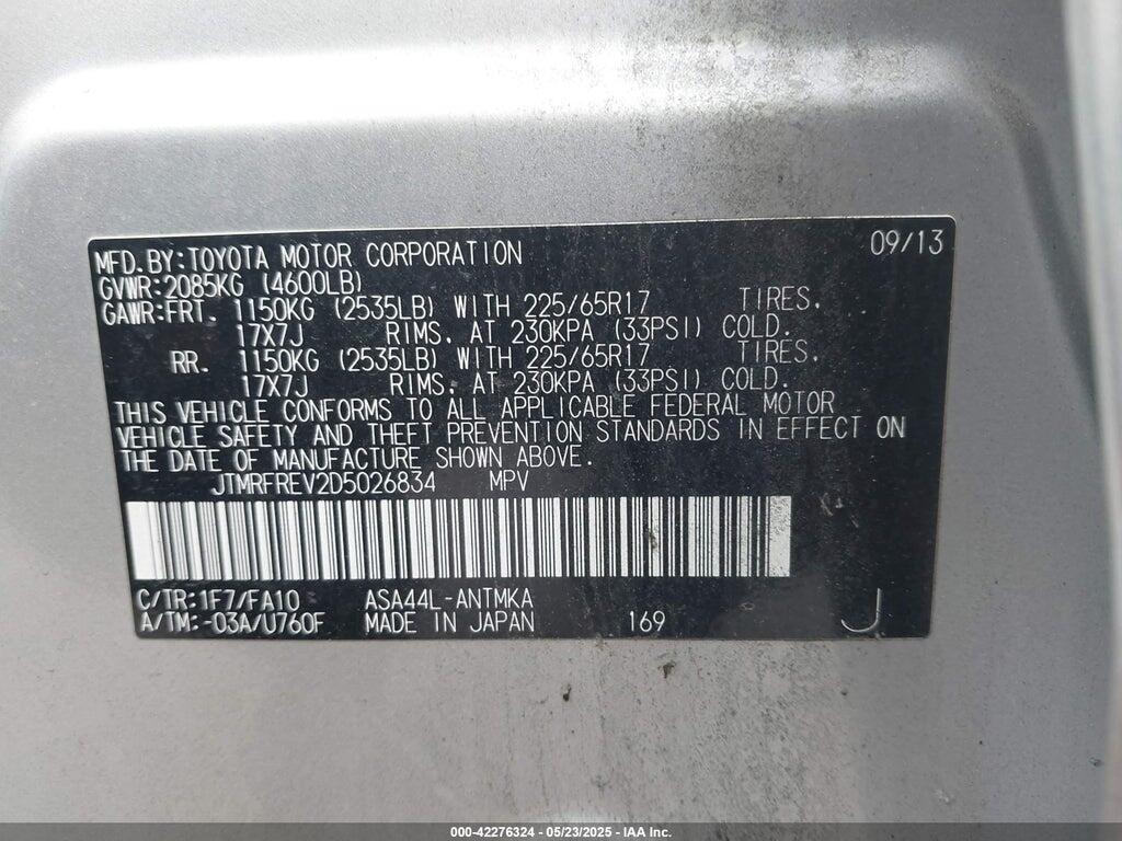 JTMRFREV2D5026834 2013 TOYOTA RAV4 photo no. 9