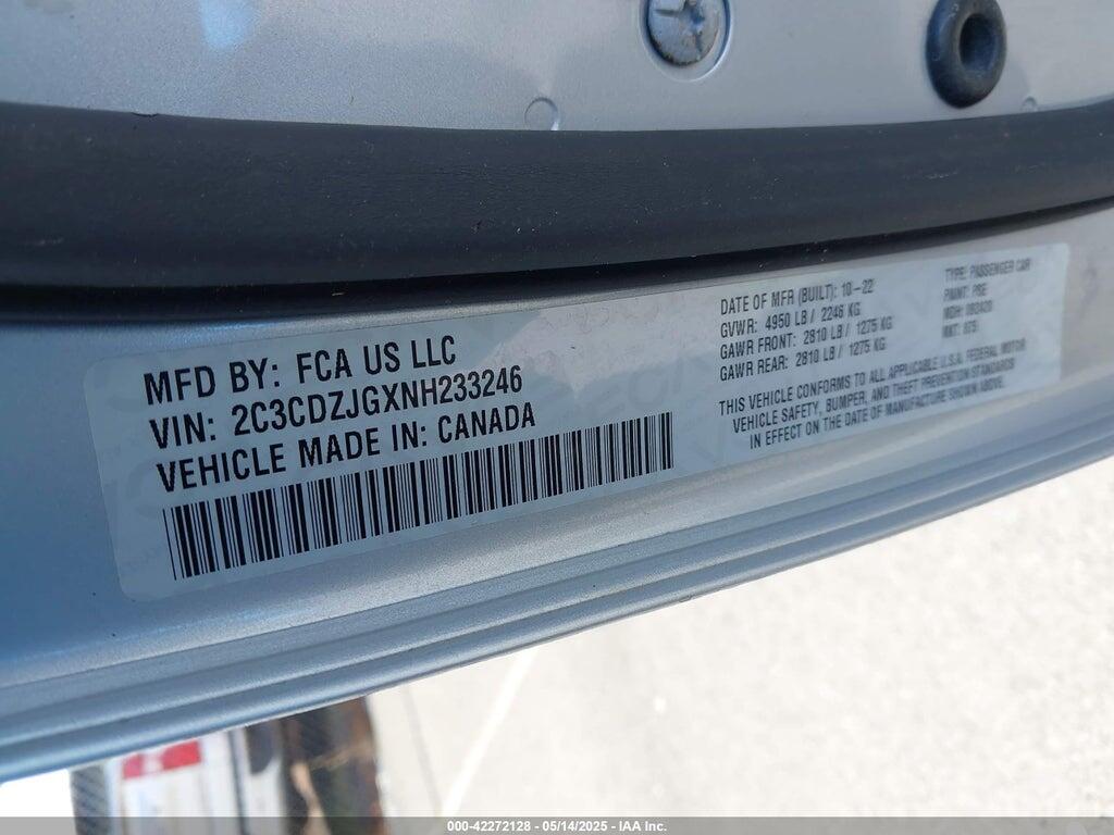 2C3CDZJGXNH233246 2022 DODGE CHALLENGER photo no. 9