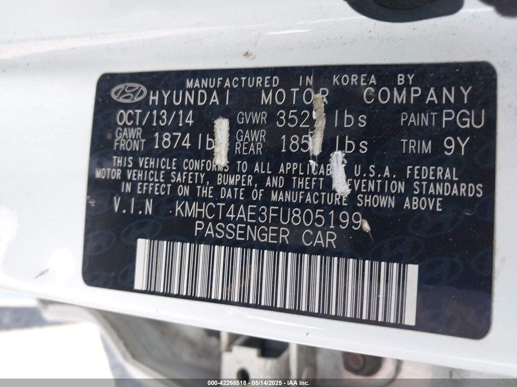 KMHCT4AE3FU805199 2015 HYUNDAI ACCENT photo no. 9
