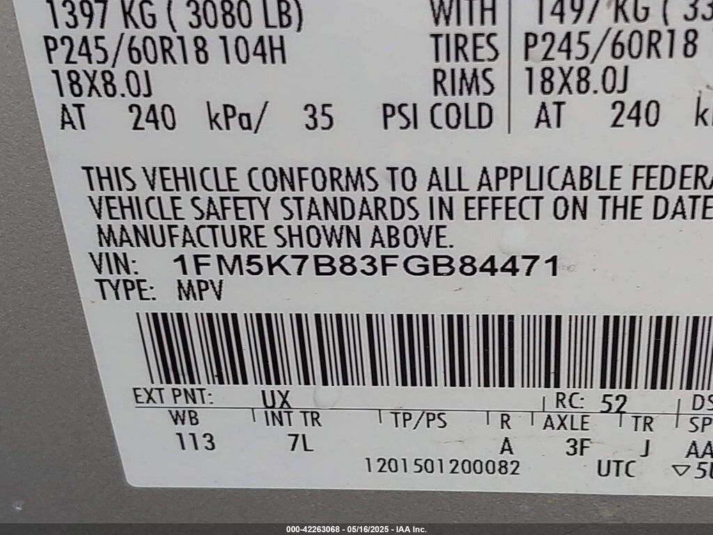 1FM5K7B83FGB84471 2015 FORD EXPLORER photo no. 9