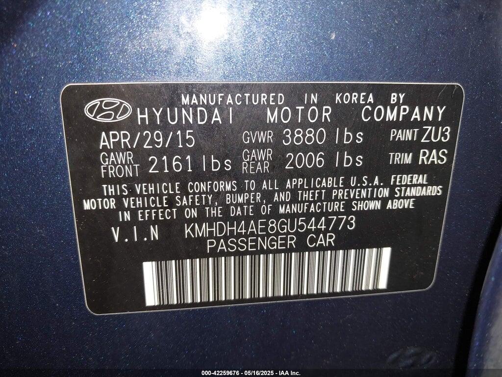KMHDH4AE8GU544773 2016 HYUNDAI ELANTRA photo no. 9