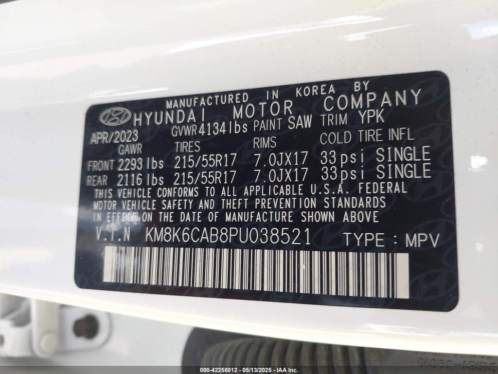 KM8K6CAB8PU038521 2023 HYUNDAI KONA photo no. 9