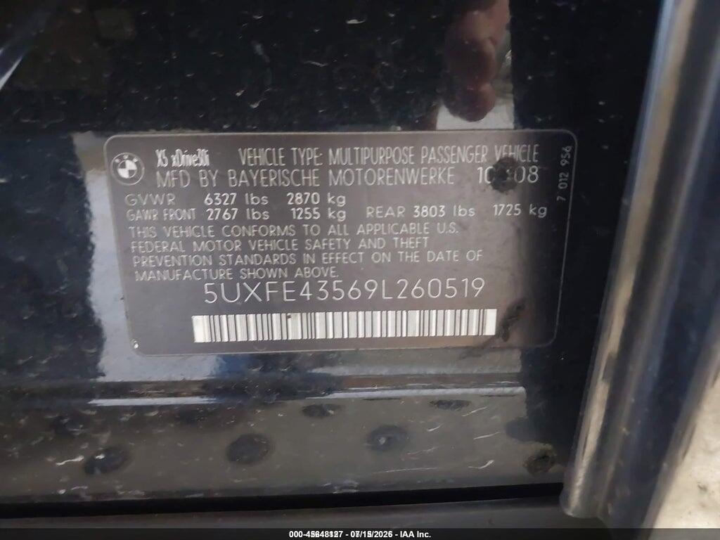 5UXFE43569L260519 2009 BMW X5 photo no. 9