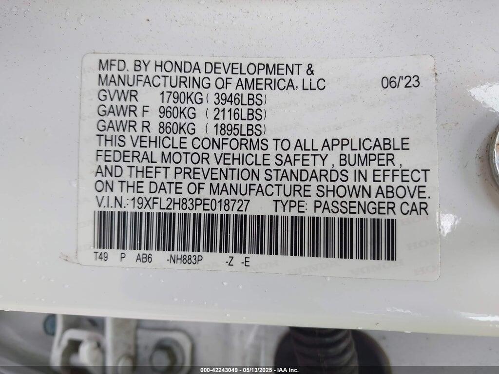 19XFL2H83PE018727 2023 HONDA CIVIC photo no. 9