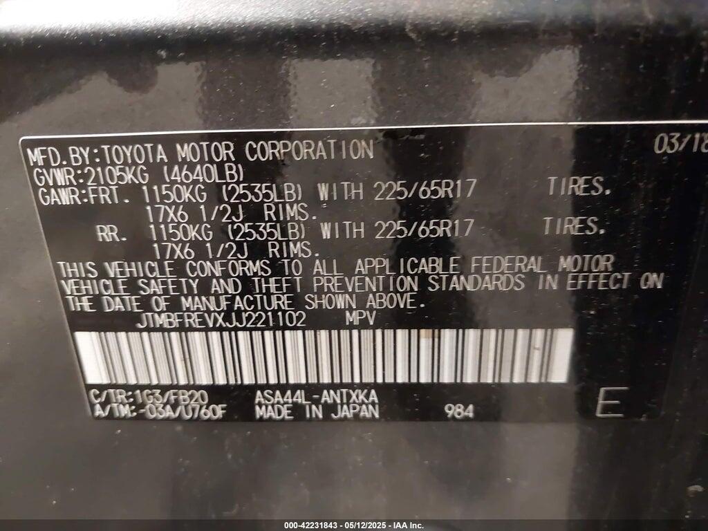 JTMBFREVXJJ221102 2018 TOYOTA RAV4 photo no. 9
