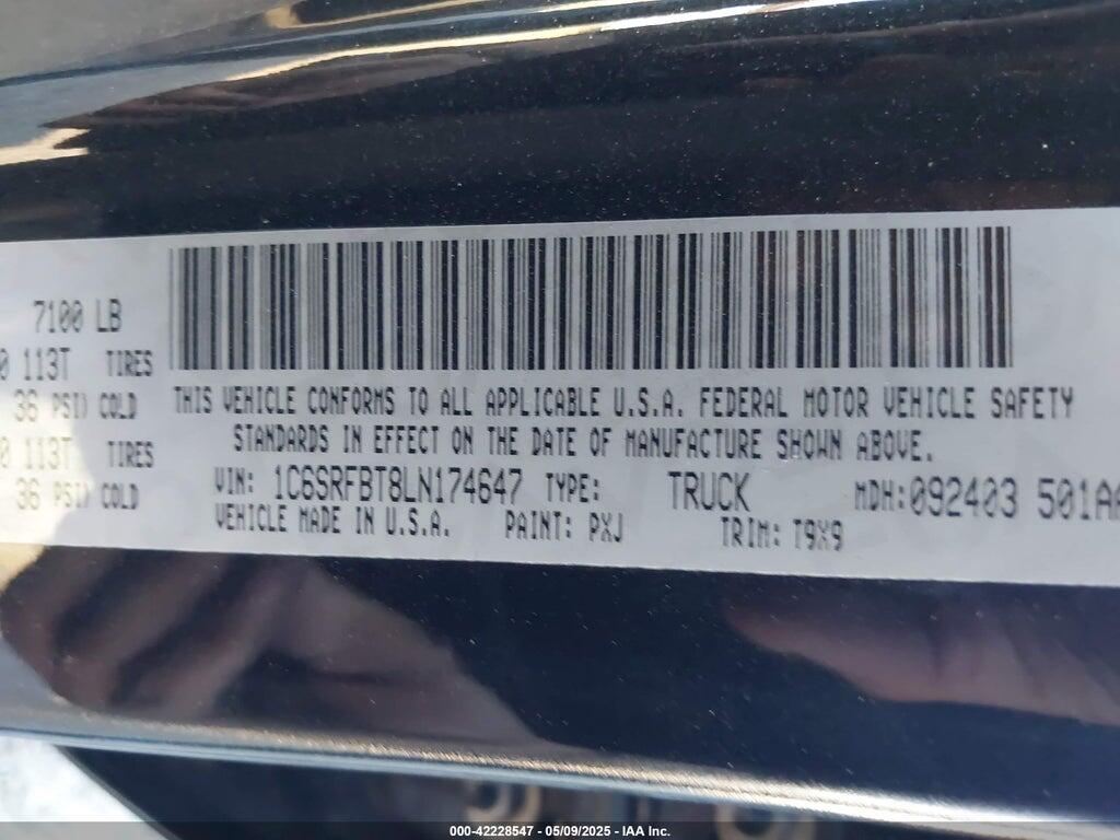 1C6SRFBT8LN174647 2020 RAM 1500 photo no. 9
