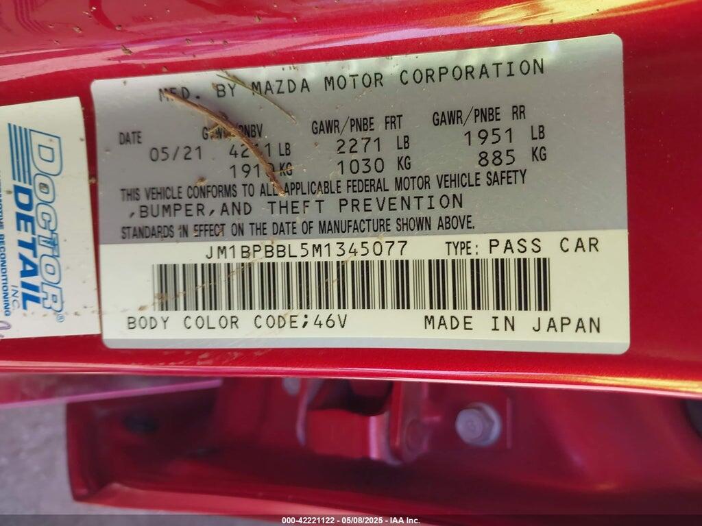 JM1BPBBL5M1345077 2021 MAZDA MAZDA3 photo no. 9