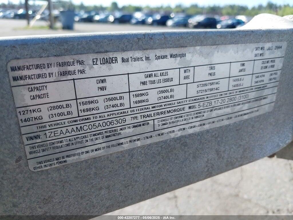 1ZEAAAMC05A006309 2005 EAZY LOADER BOAT TRAILER photo no. 11