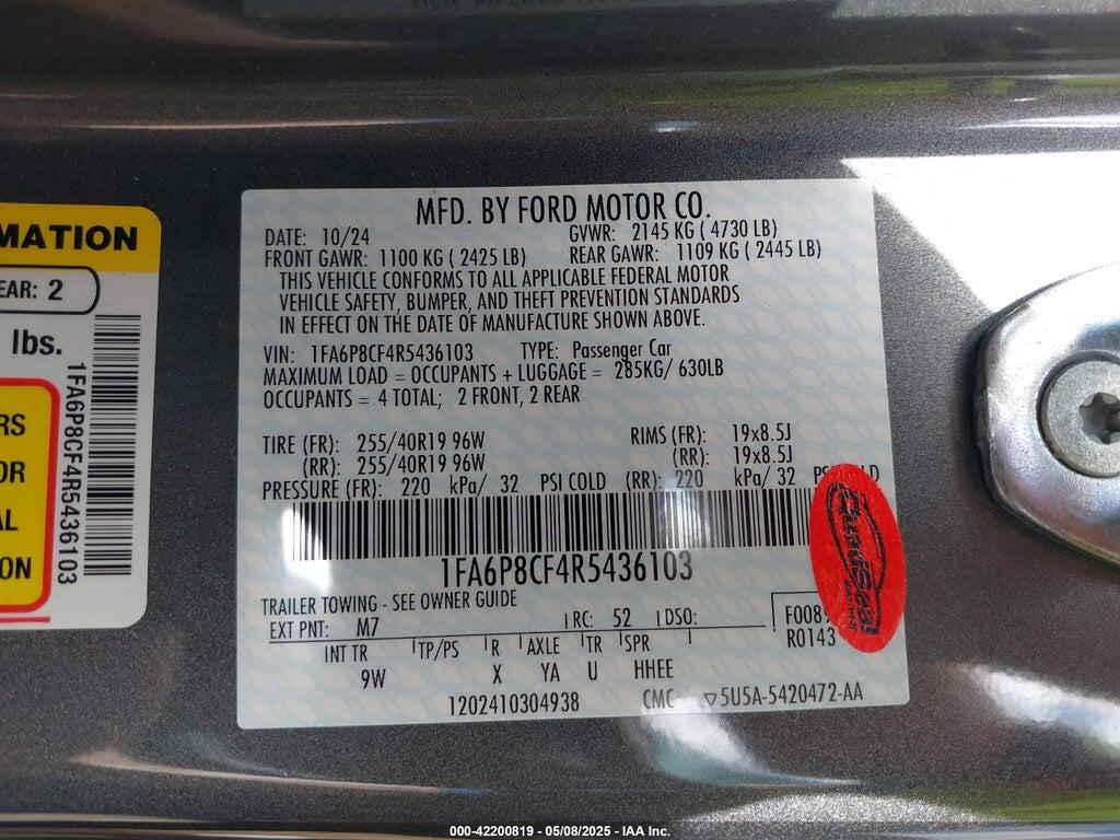 1FA6P8CF4R5436103 2024 FORD MUSTANG photo no. 9