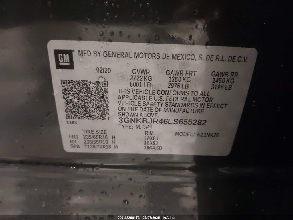 3GNKBJR46LS655282 2020 CHEVROLET BLAZER photo no. 9