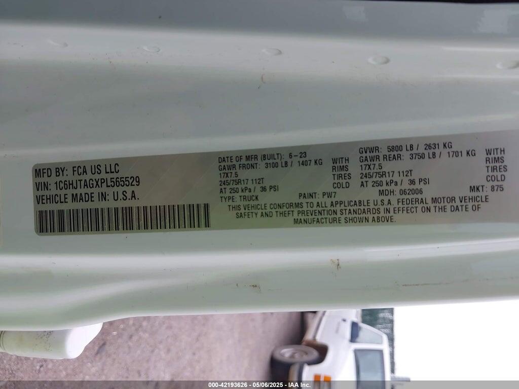 1C6HJTAGXPL565529 2023 JEEP GLADIATOR photo no. 9