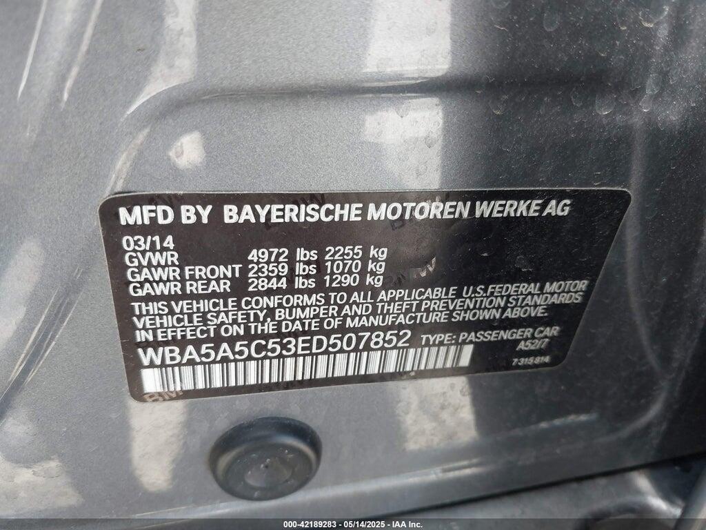 WBA5A5C53ED507852 2014 BMW 528I photo no. 9
