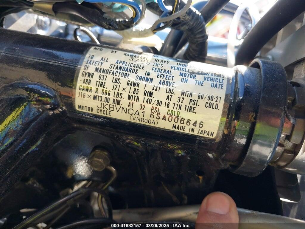 JKBVNCA16SA006646 1995 KAWASAKI VN800 photo no. 10