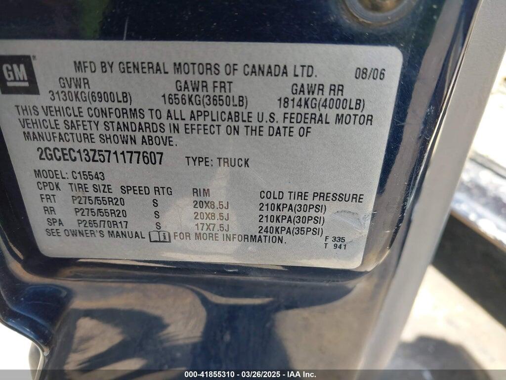 2GCEC13Z571177607 2007 CHEVROLET SILVERADO 1500 CLASSIC photo no. 9