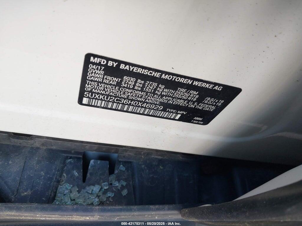 5UXKU2C36H0X46929 2017 BMW X6 photo no. 9