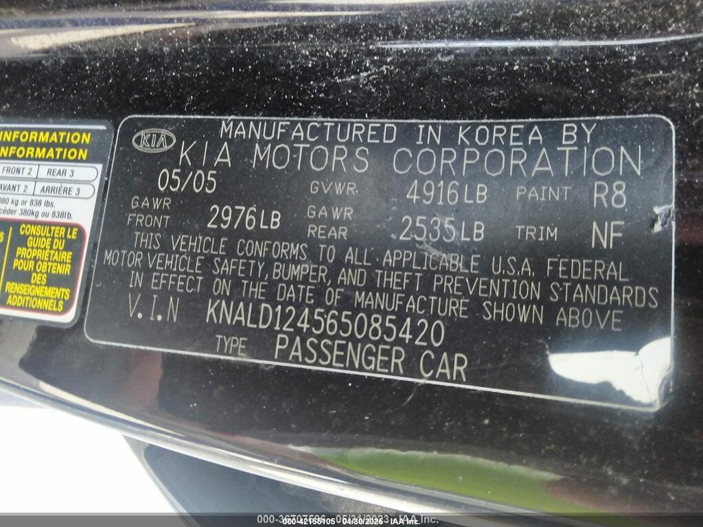 KNALD124565085420 2006 KIA AMANTI photo no. 9
