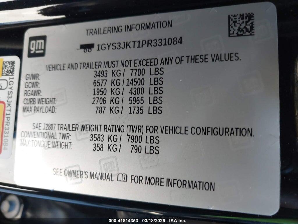 1GYS3JKT1PR331084 2023 CADILLAC ESCALADE ESV photo no. 9